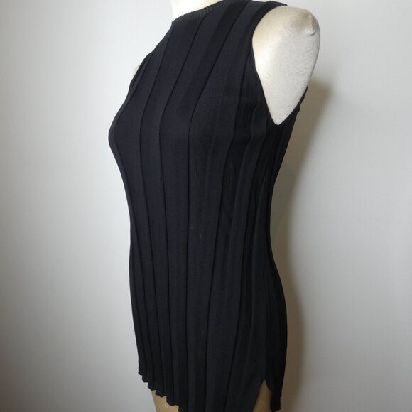 Sita Murt Spain Women's S Black Ribbed Sweater Top Sleeveless Stretch Viscose - Picture 5 of 10
